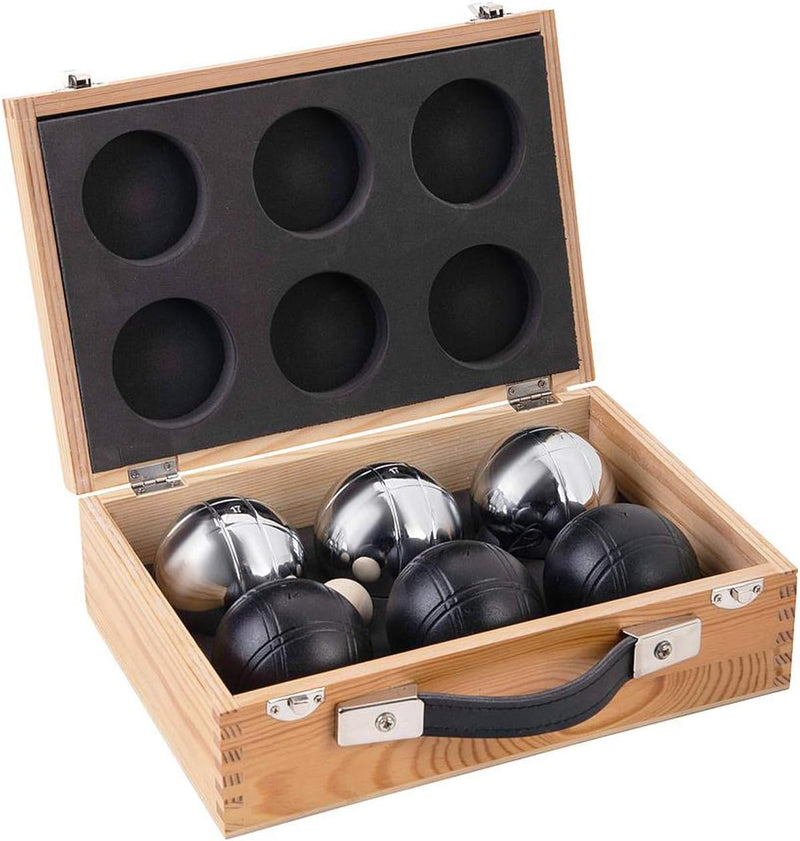 Weible Spiele 010208 - Boules-Set in Holzkiste, 6-teilig,