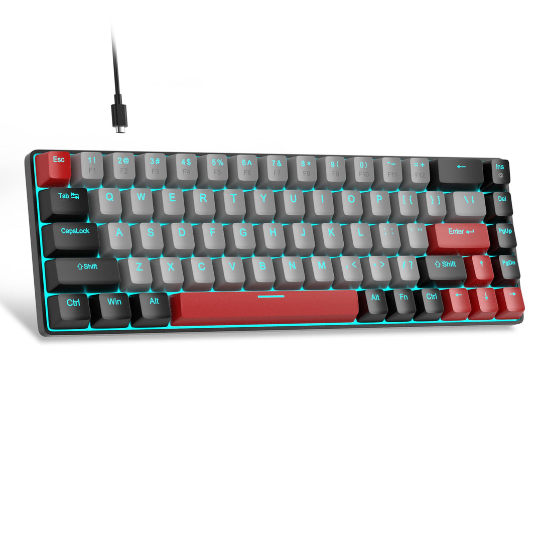 MageGee MK-Box Tragbare 60 % mechanische Gaming-Tastatur, blaue LED-Hintergrundbeleuchtung, kompakte