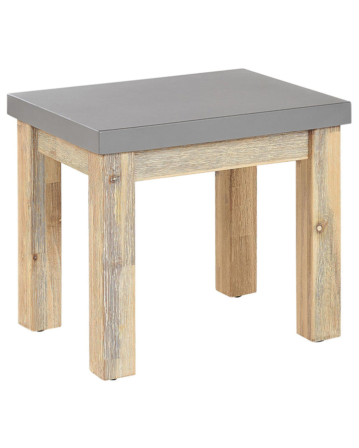 Industrieller Hocker Faserzement Akazienholz grau / heller Holzfarbton Ostuni