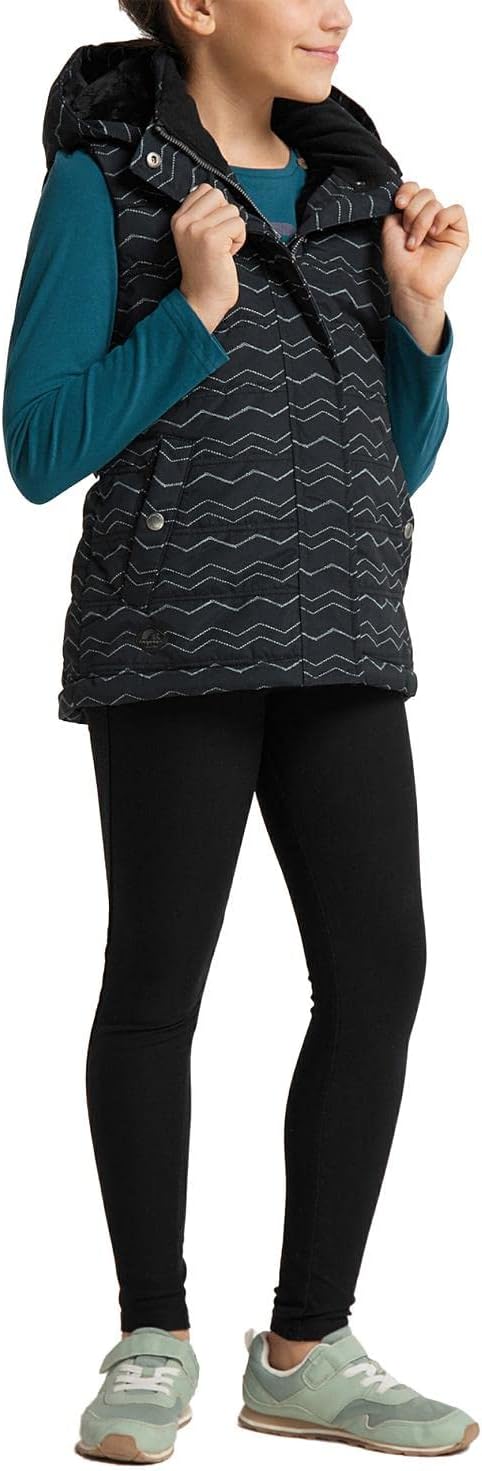 Ragwear Kinder Mädchen Outdoor-Weste Steppweste wasserdicht mit Abnehmbarer Kapuze Marrin Chevron 12