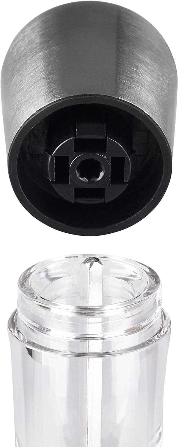 Cole &amp; Mason Derwent Edelstahl/Acryl 190mm Clr SS Salzmühle, Clear/Stainless Steel, 19 cm, H59402G E
