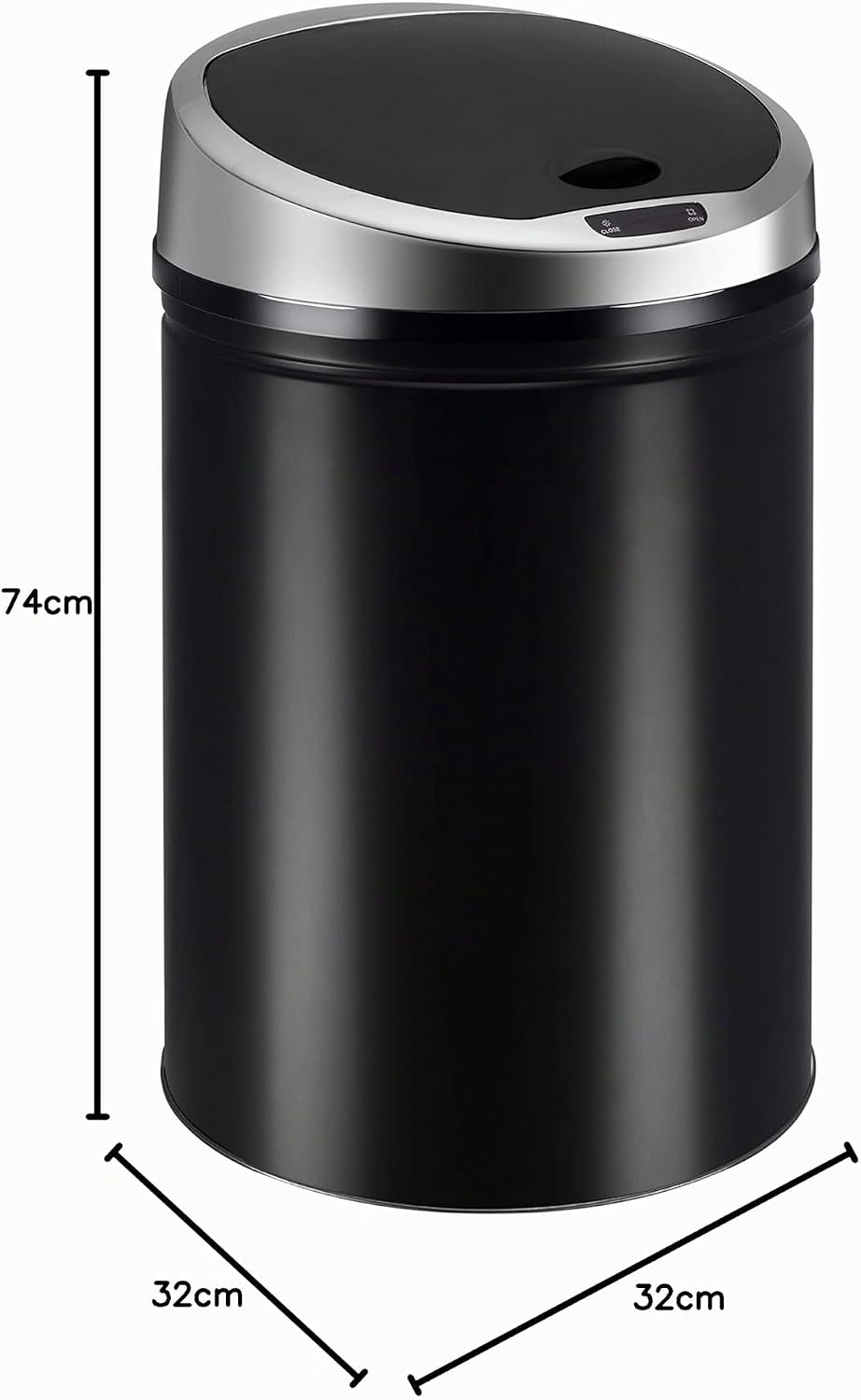 Ribelli Edelstahl Mülleimer 40 Liter - Abfalleimer mit Sensor - automatisches Öffnen und Schliessen