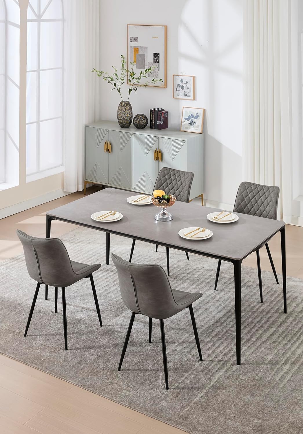 WOLTU Esszimmerstühle 4er Set, Küchenstühle, Wohnzimmerstühle, Polsterstühle mit Rückenlehne, für Es