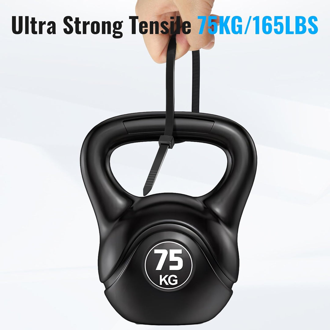 Kabelbinder Schwarz, Kabelbinder UV Beständig Ultra Stark mit 75 kg Zugfestigkeit, 100 Stück Schwarz