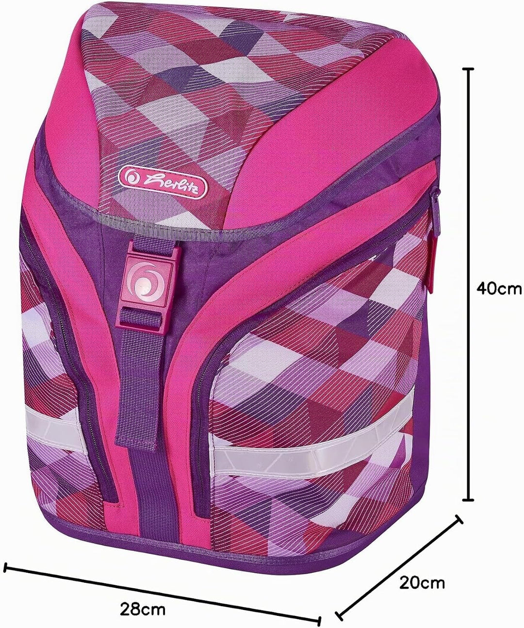 Herlitz 50020362 Schulranzen Motion Plus Pink Cubes, 1 Stück, Pink Cubes