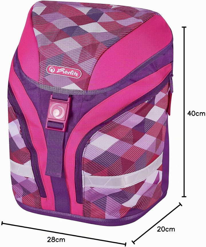 Herlitz 50020362 Schulranzen Motion Plus Pink Cubes, 1 Stück, Pink Cubes