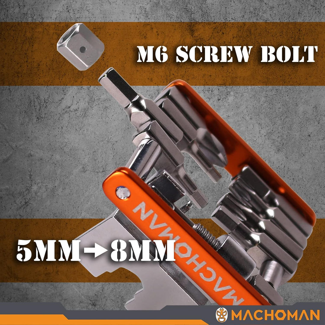 MACHOMAN Multifunktionales, zusammenklappbares Reparaturwerkzeug für Fahrräder (MFT0016), MFT0016