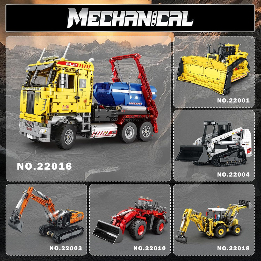 Reobrix Absetzkipper-Bausteinset 22016, RC-Kipplaster-Modellbausatz für Erwachsene, ferngesteuertes