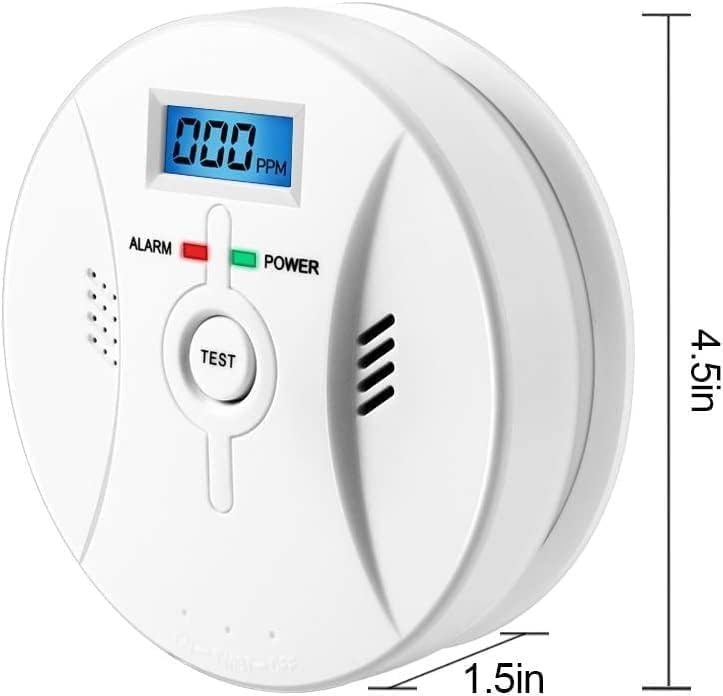 Kohlenmonoxid Warnmelder mit LCD Display CO Melder Lauter 85 Db Alarm Kohlenmonoxid Melder mit Kohle