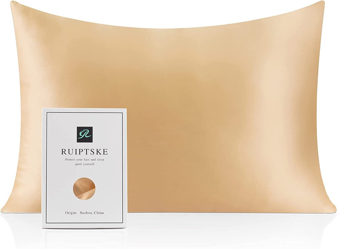 RUIPTSKE Kissenbezug aus Naturseide, hypoallergen, 22 Momme, 100 % Seide, 600 Garne, mit verdecktem