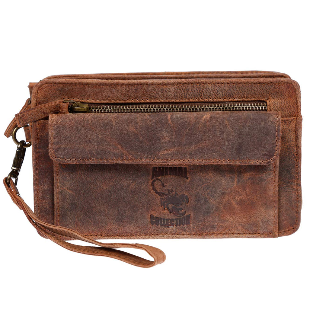 Christian Wippermann Herren echt Leder Handgelenktasche Herrenhandtasche Dokumententasche Tasche Dop