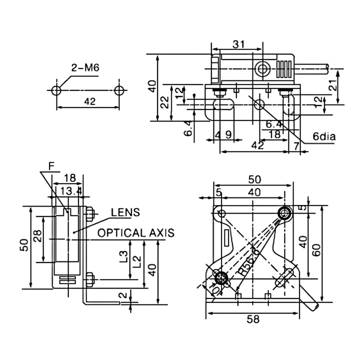 Heschen Fotoelektrischer Schalter, E3JK-5DM2-5L, 24-240VAC/12-240VDC, Bijection Type, Detection Dist