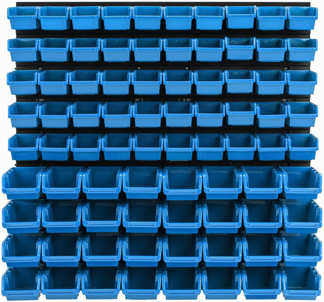 Lagersystem Wandregal 770 x 780 mm | 82 stck. Box | Stapelboxen Schüttenregal Sichtlagerkästen | Ext