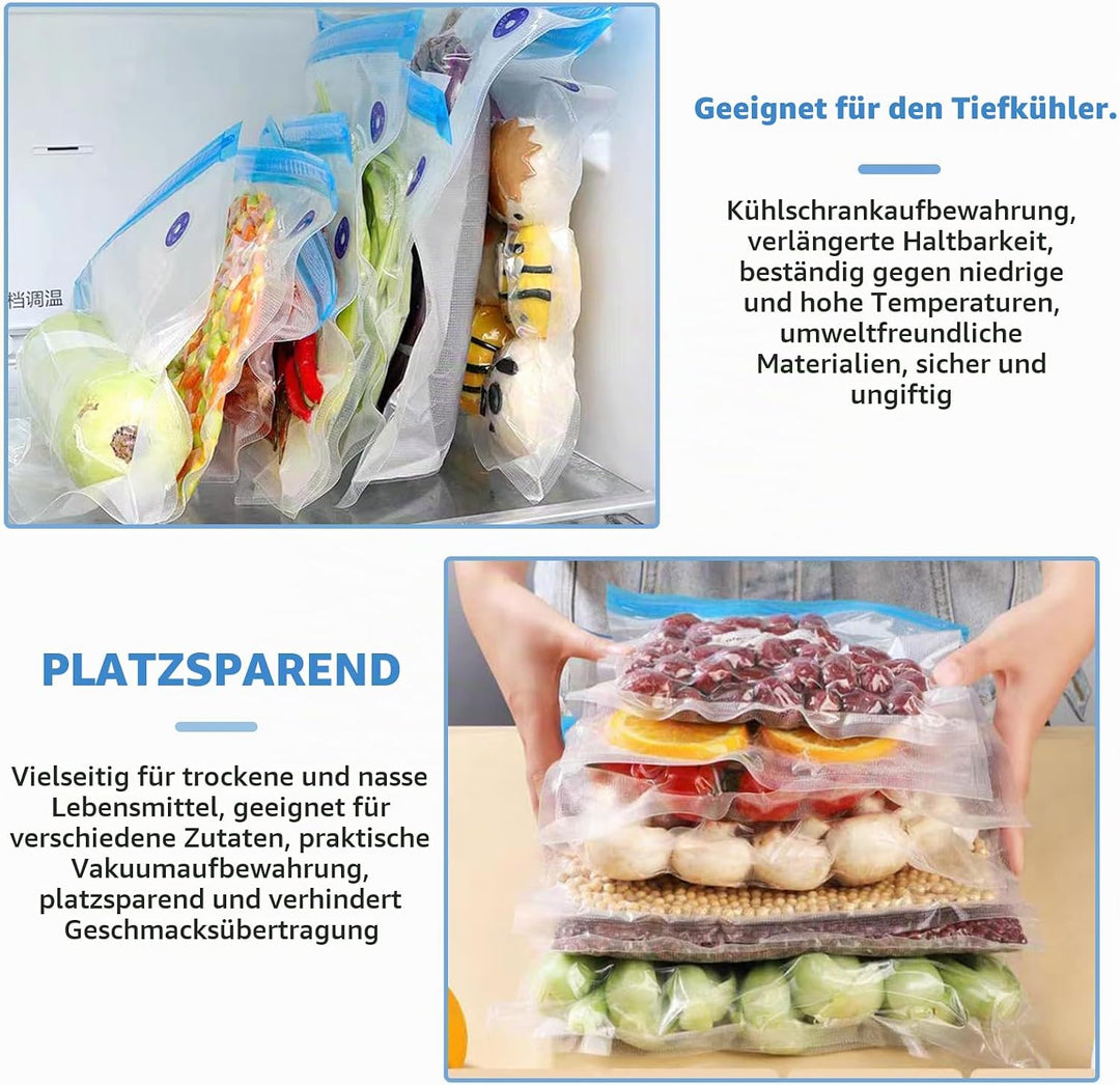 Handvakuumierer, Mini Vakuumiergerät Klein, Vakuumiergerät für Lebensmittel mit 15 Wiederverwendbare