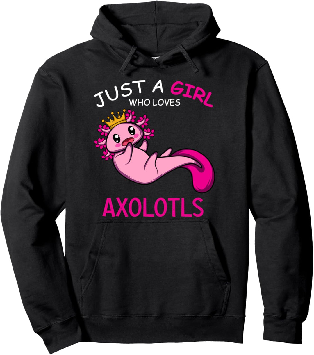 Mädchen Axolotl. Pullover Hoodie