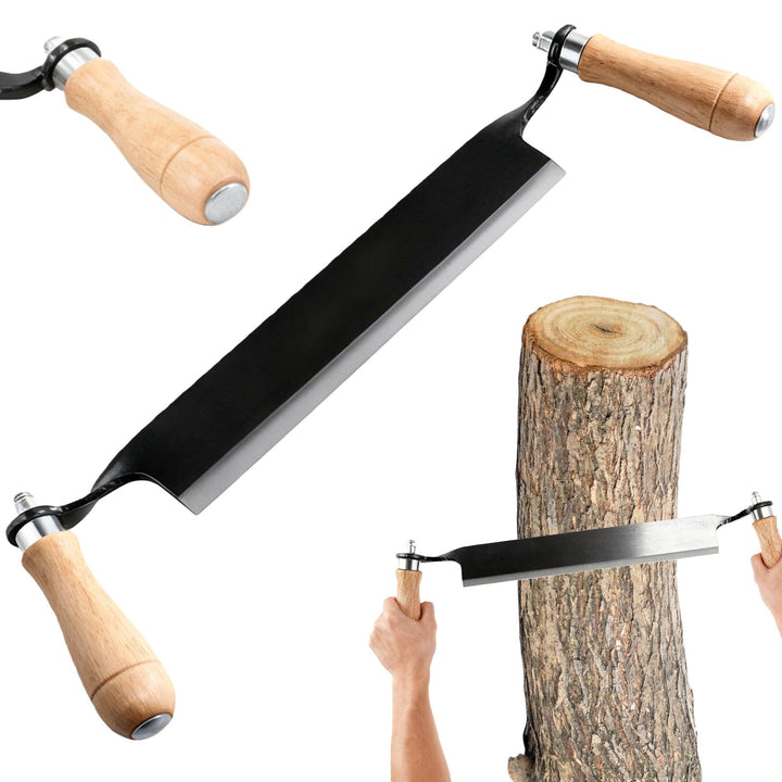 Zugmesser für Holz: 8 Zoll Multifunktional Zugmesser mit Holzgriffen, Ziehmesser, Schäleisen für Bau