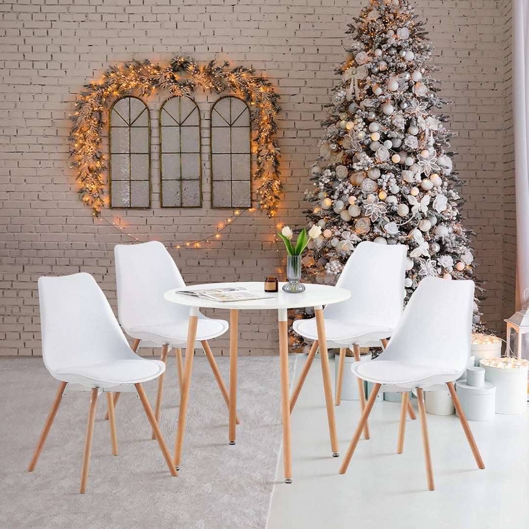 Esszimmerstuhl 4er Set Polsterstuhl Küchenstühle mit Massivholz Sitzfläche Rückenlehne für Esszimmer