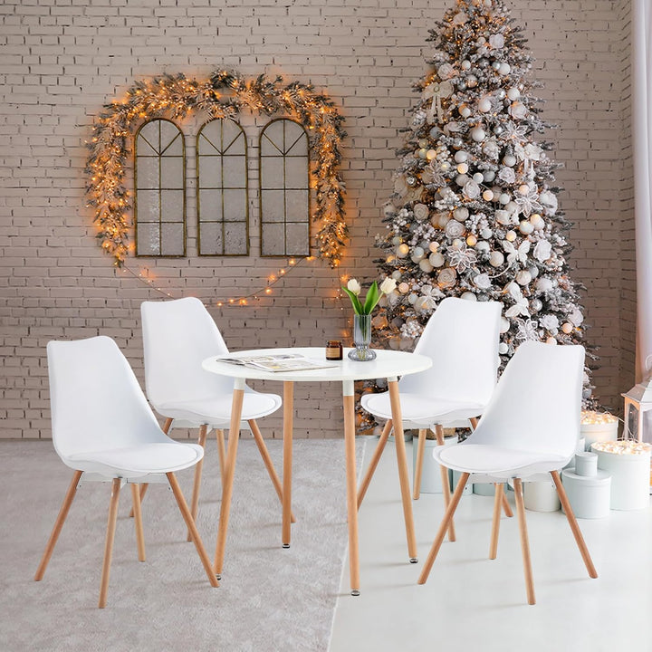 Esszimmerstuhl 4er Set Polsterstuhl Küchenstühle mit Massivholz Sitzfläche Rückenlehne für Esszimmer