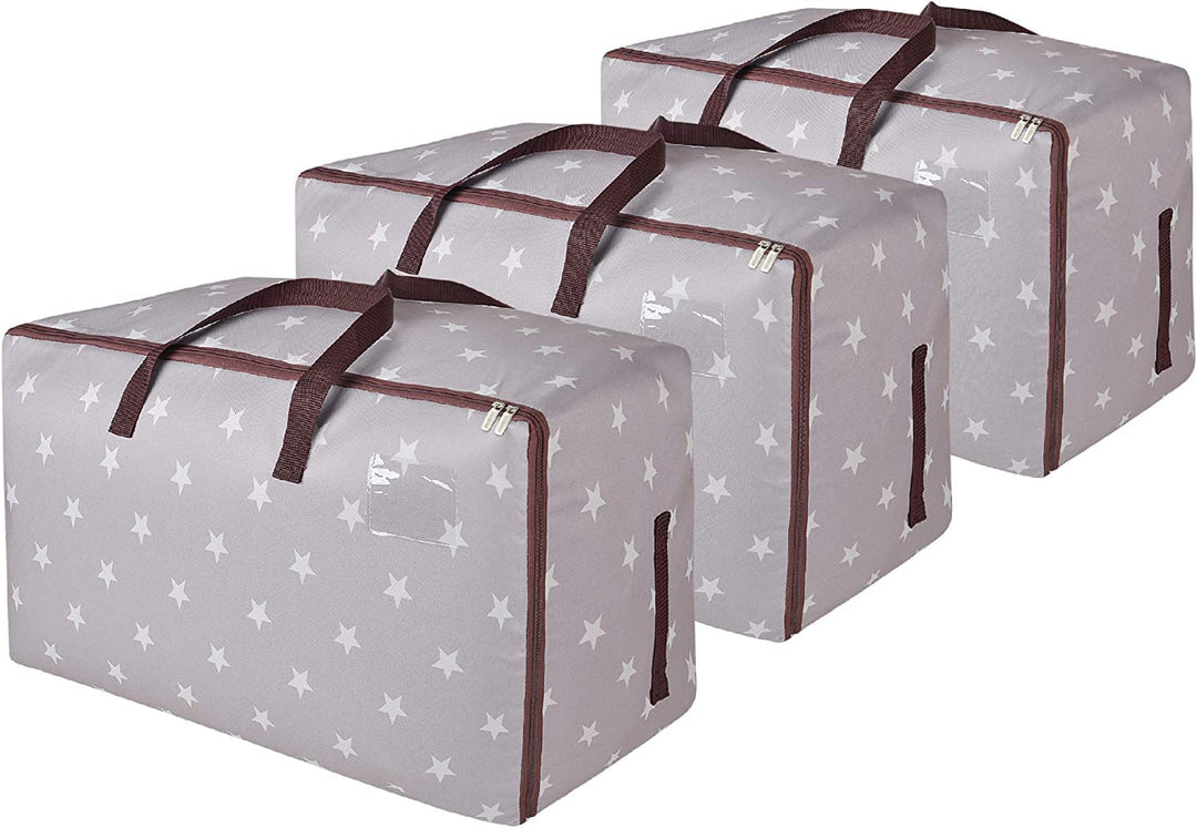 DOKEHOM 3 Stück 105L Extra Grossen Kleiderständer Unterbettkommoden, Faltbare Organisator-Beutel für