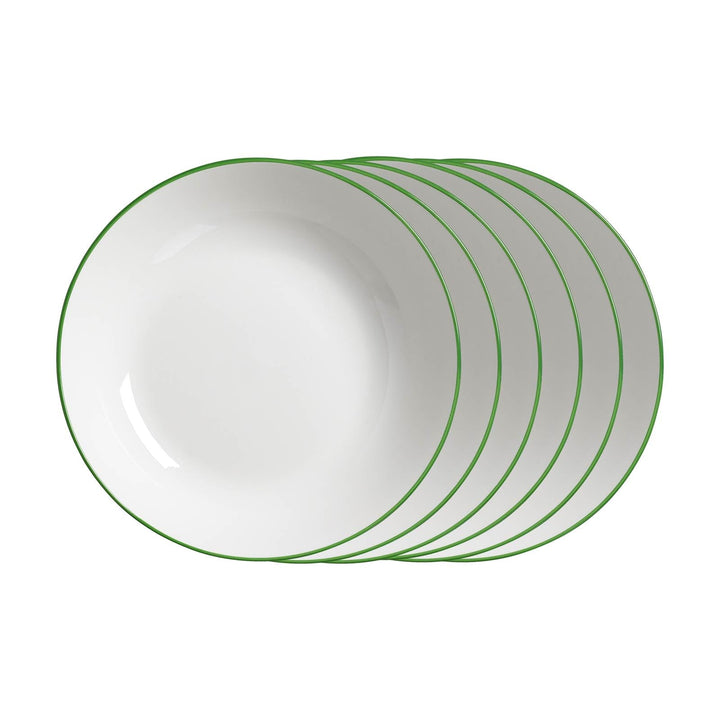 Ritzenhoff &amp; Breker Adela Suppenteller 20 cm, 6er Set, Tiefe Essteller mit schmalem Farbrand, Spülma