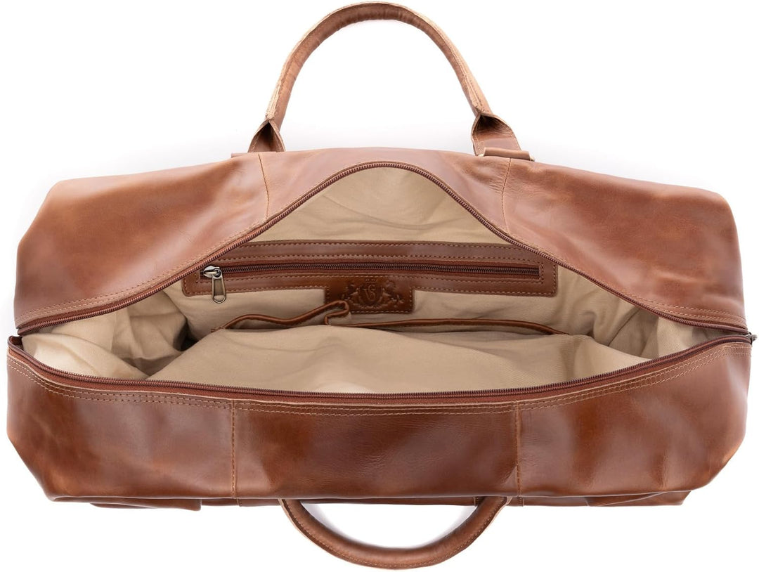 SID & VAIN grosse XL Reisetasche echt Leder - Sporttasche gross Jeremy gross - Weekender Handgepäck