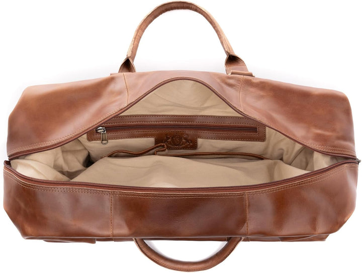 SID & VAIN grosse XL Reisetasche echt Leder - Sporttasche gross Jeremy gross - Weekender Handgepäck