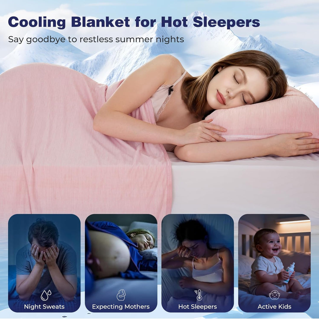 Luxear Selbstkühlende Decke, Arc-Chill Q-Max 0,5 Kühldecke, 2 in 1 Doppelseitige Dünne Sommerdecke B