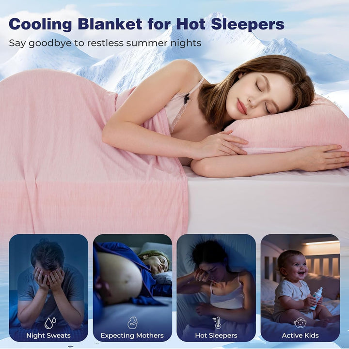 Luxear Selbstkühlende Decke, Arc-Chill Q-Max 0,5 Kühldecke, 2 in 1 Doppelseitige Dünne Sommerdecke B