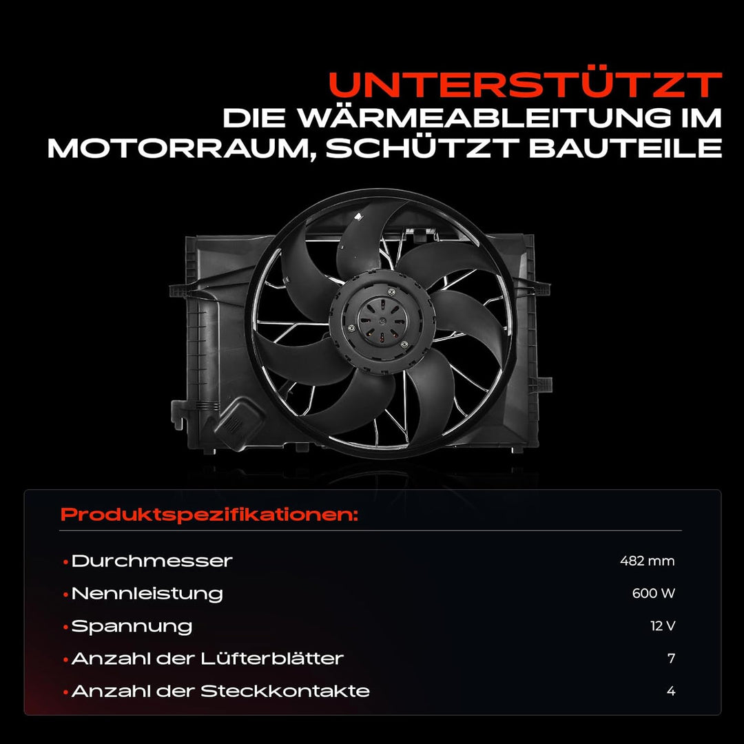 Kühlerlüfter Motorkühler für C-Klasse W203 CL203 S203 CLC-Klasse CL203 C209 A209 2000-2011 203500169