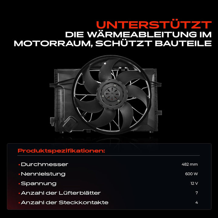 Kühlerlüfter Motorkühler für C-Klasse W203 CL203 S203 CLC-Klasse CL203 C209 A209 2000-2011 203500169