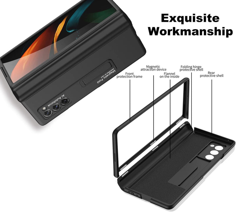 Miimall Kompatibel mit Samsung Galaxy Z Fold 2 2020 Hülle, [Magnetischer Scharnierschutz] Hartes PC