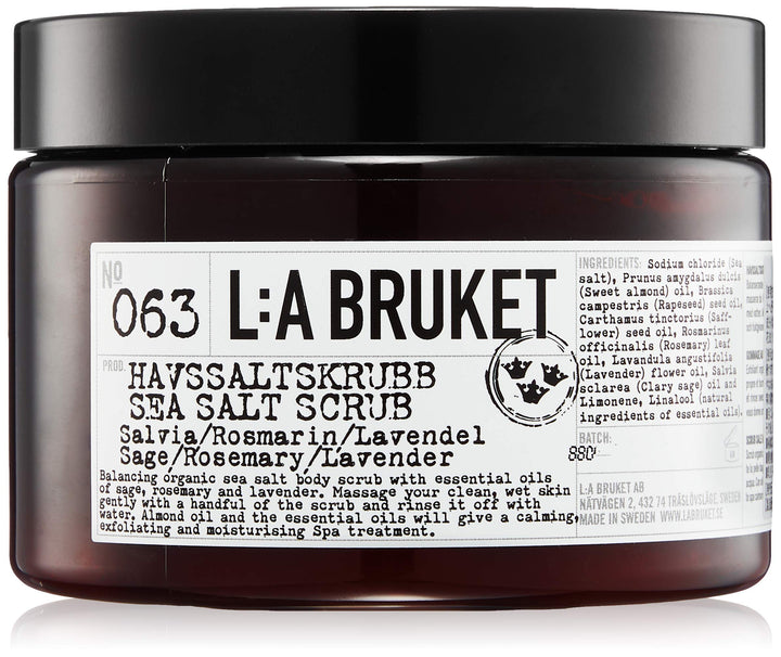 L:a Bruket No.63 Salt Scrub, Sage / Rosemary / Lavender, 1er Pack (1 x 350 ml)