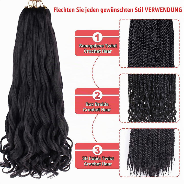 Xtrend 8 Packs French Curls Braiding Hair 18 Inch Pre Stretched Loose Wave Bouncy Braiding Hair Curl