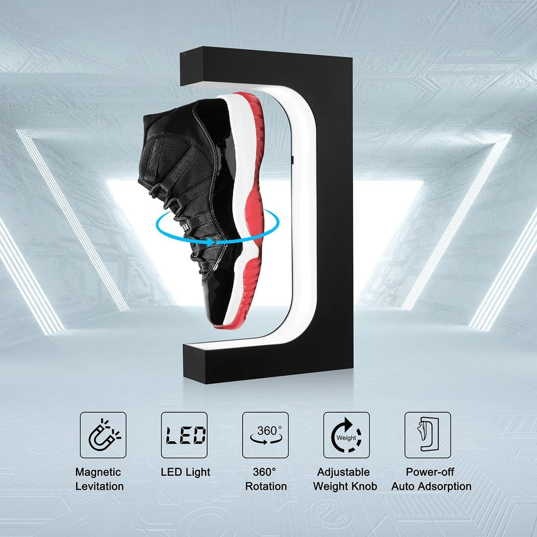 Schwebendes Schuh-Display Magnetische Levitation Sneaker Stand mit LED-Licht Rotierende schwebende H