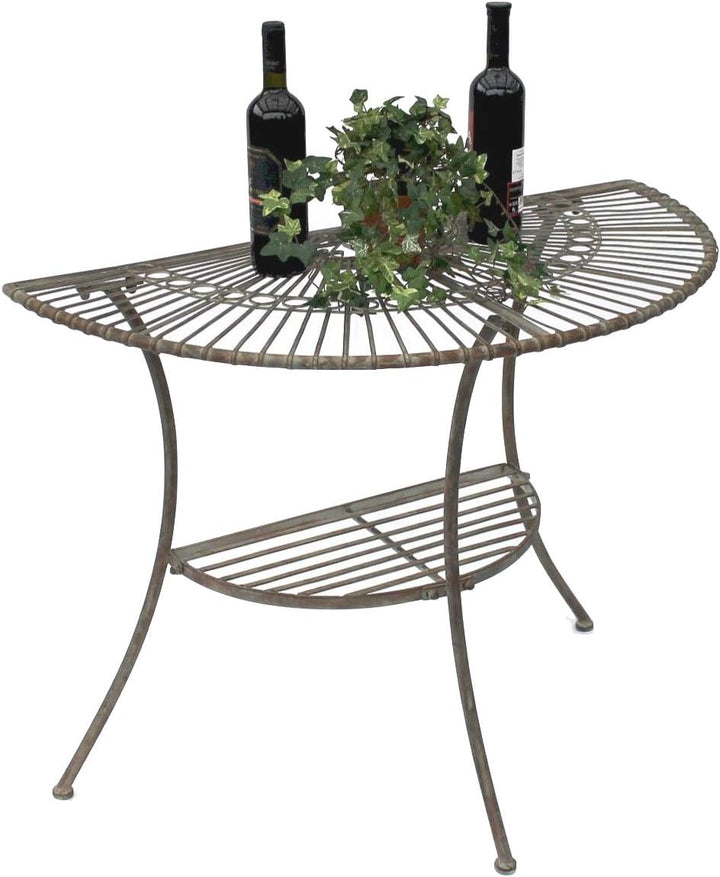 DanDiBo Tisch Halbrund Wandtisch Malega 100531 Beistelltisch aus Metall 100 cm Gartentisch Halbtisch