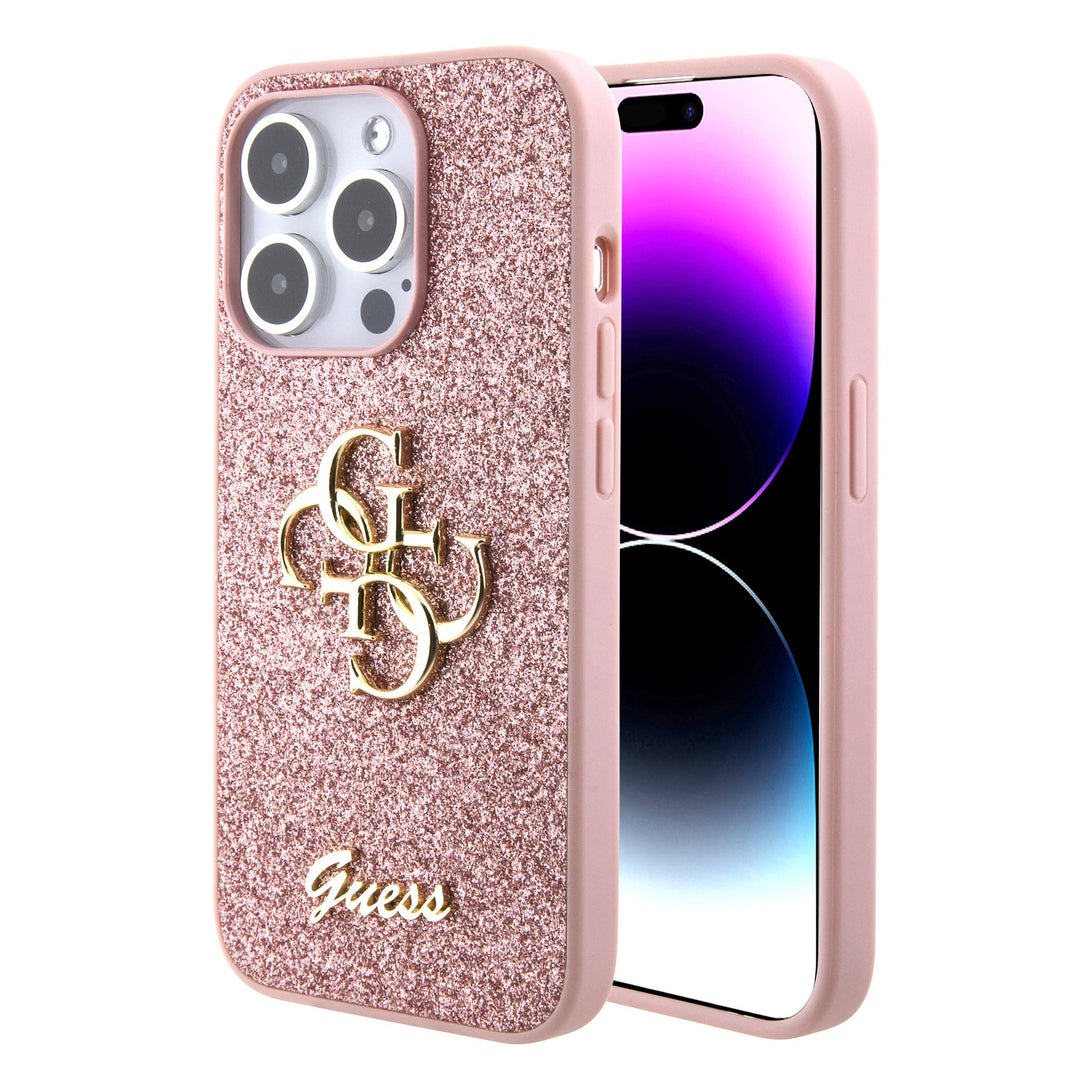 CG MOBILE Guess Fixed Glitter Hülle für iPhone 15 Pro Max (Pink) rose, rose