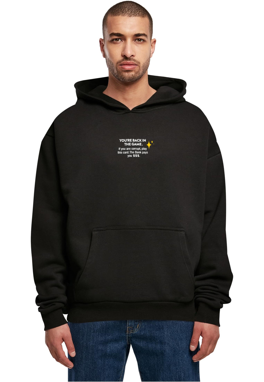 Mister Tee Herren Intepol Ultraheavy Oversize Hoodie, Männer Kapuzenpullover, erhältlich in Black, G