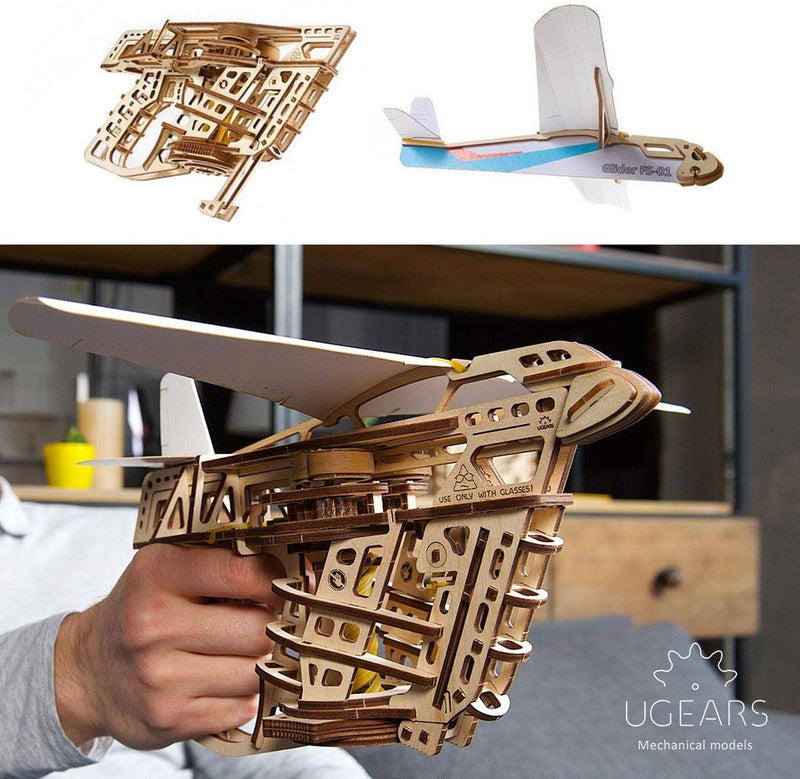 UGEARS Flugzeug-Starterrampe 3D Modellbausatz - Modellbaukästen für Erwachsene Jugendliche - Laserge