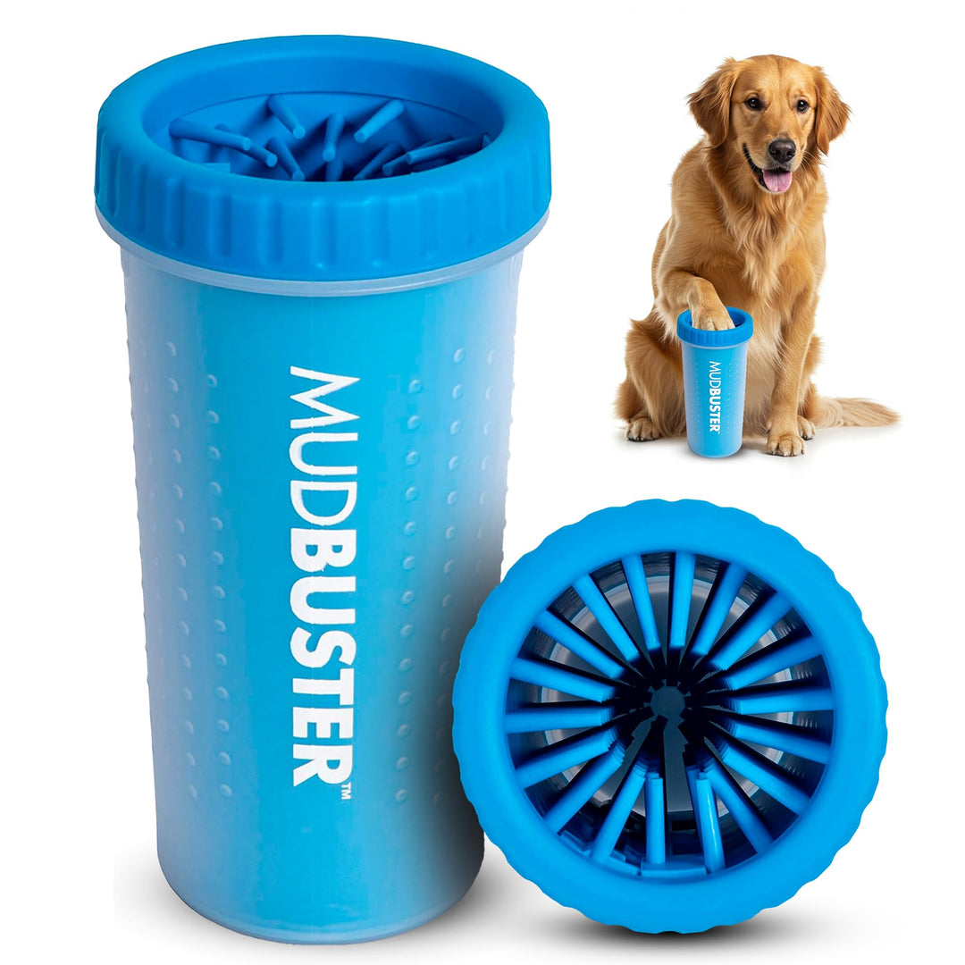 Dexas MudBuster Tragbare Hundepfotenreiniger/Pfotenreiniger, gross, Pro Blue Blau - Pro Blue L, Blau