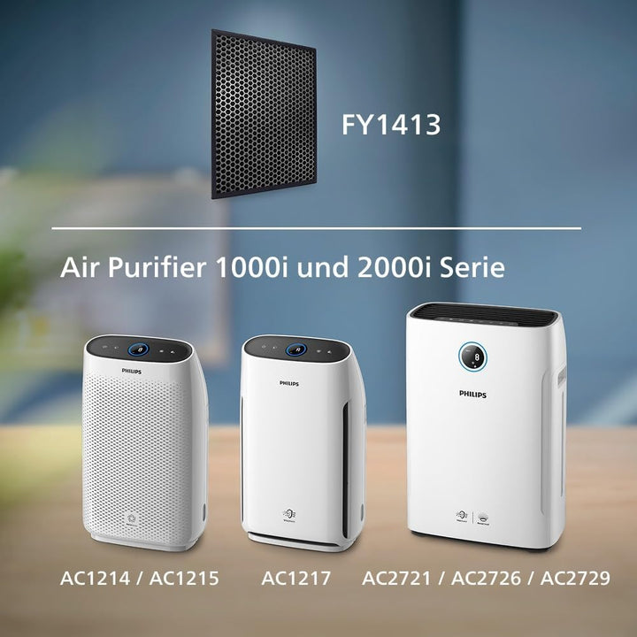 Philips Domestic Appliances FY1413/30 Aktivkohlefilter für Luftreiniger series 1000, Schwarz