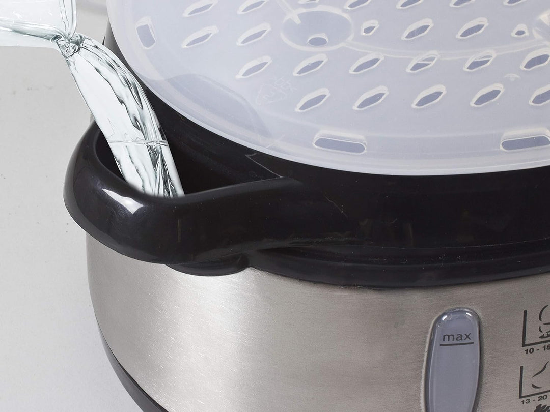 BEPER BC.250 Multi-Dampfgarer 9L, 800 W, Stahl, 3 herausnehmbare Behälter, BPA FREE, Tank 1000 ML, e