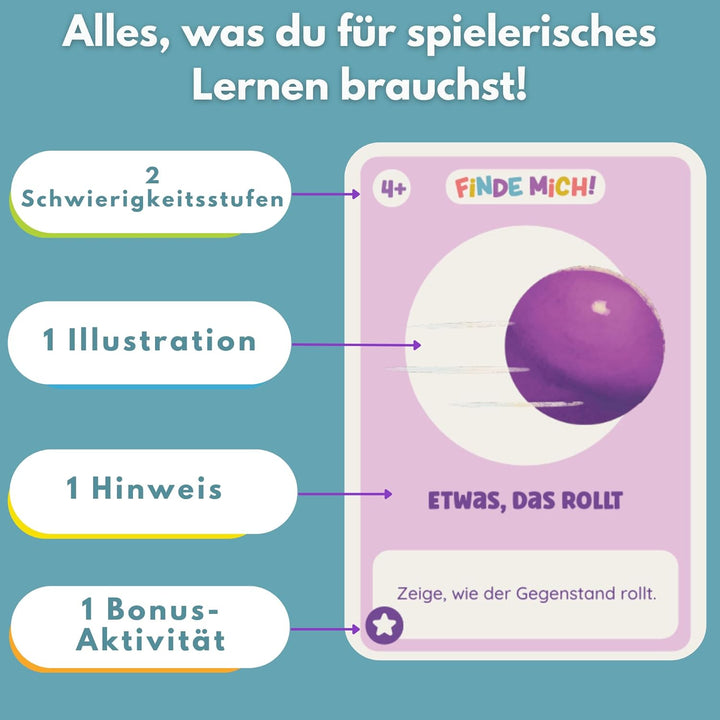 Finde Mich! Indoor Suchspiel – Entdeckerkarten für Kinder ab 2–6 Jahren – Zuhause entdecken & spiele