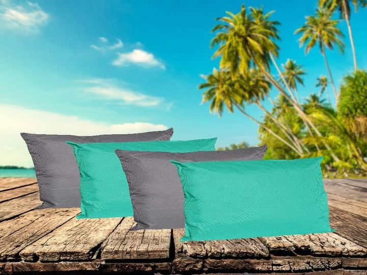 JACK 4X Outdoor Lounge Kissen 30x50cm viele Farben Dekokissen inkl. Füllung Wasserfest Sitzkissen Ga