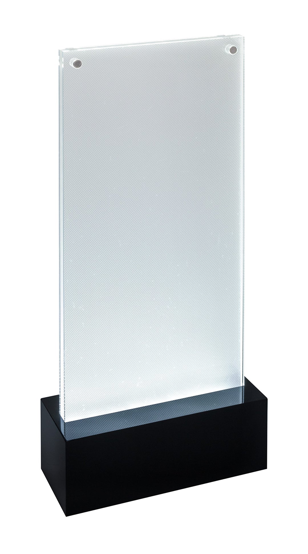 SIGEL TA424 Beleuchtbarer LED-Tischaufsteller für DIN lang, glasklar/schwarz, Acryl, DIN lang