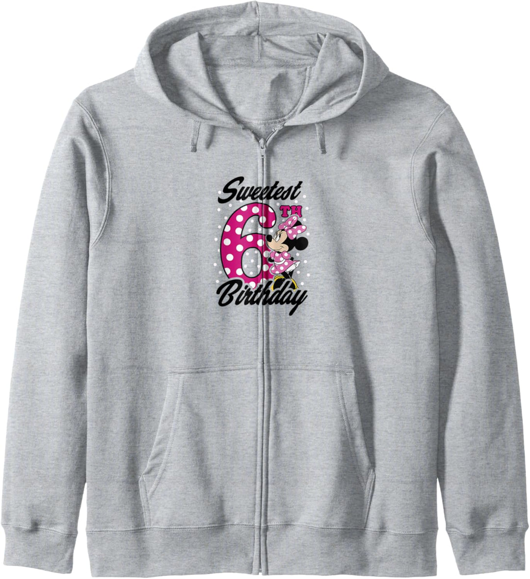 Disney Minnie Mouse Pink Polka Dot Sweetest 6th Birthday Kapuzenjacke