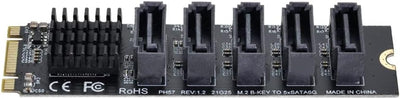 Xiwai NGFF Key B+M auf SATA 3.0 6 Gbit/s 5 Ports Adapter Converter Port Select JMB575 NGFF B/M-Key t