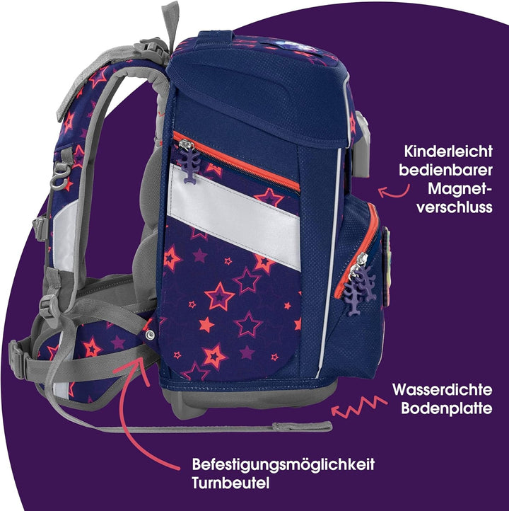 Step by Step Schulranzen-Set Space Shine „Pegasus Night Nuala“ 5-teilig, ergonomischer Tornister mit