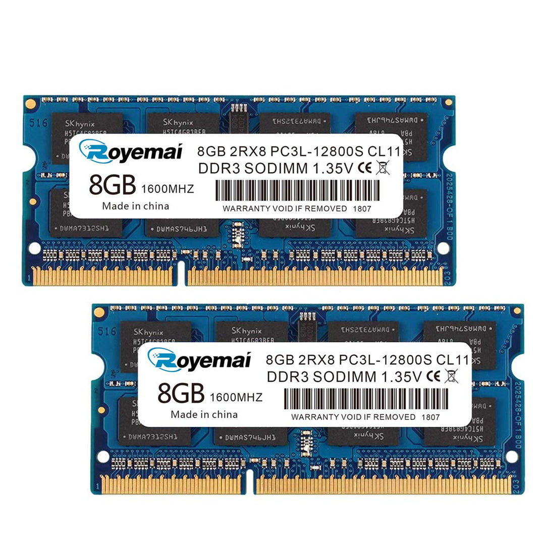 DDR3 1600 PC3-12800S 16GB Kit (2X8 GB) RAM 8GB 2Rx8 204-pin Dimm CL11 1,35V Lapktop Arbeitsspeicher