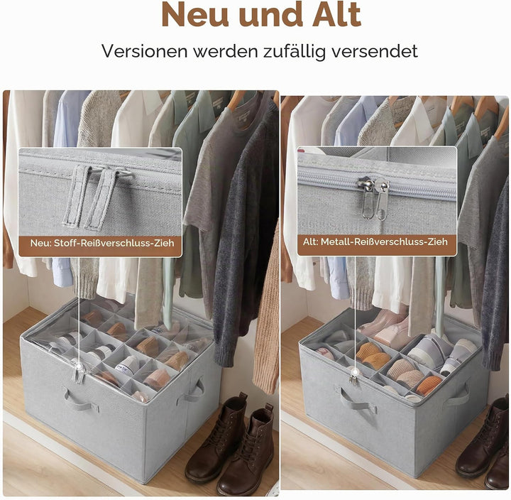 StorageWorks Schuhaufbewahrungsbox mit Deckel, Schuhaufbewahrung platzsparend für bis zu 16 Paar Sch