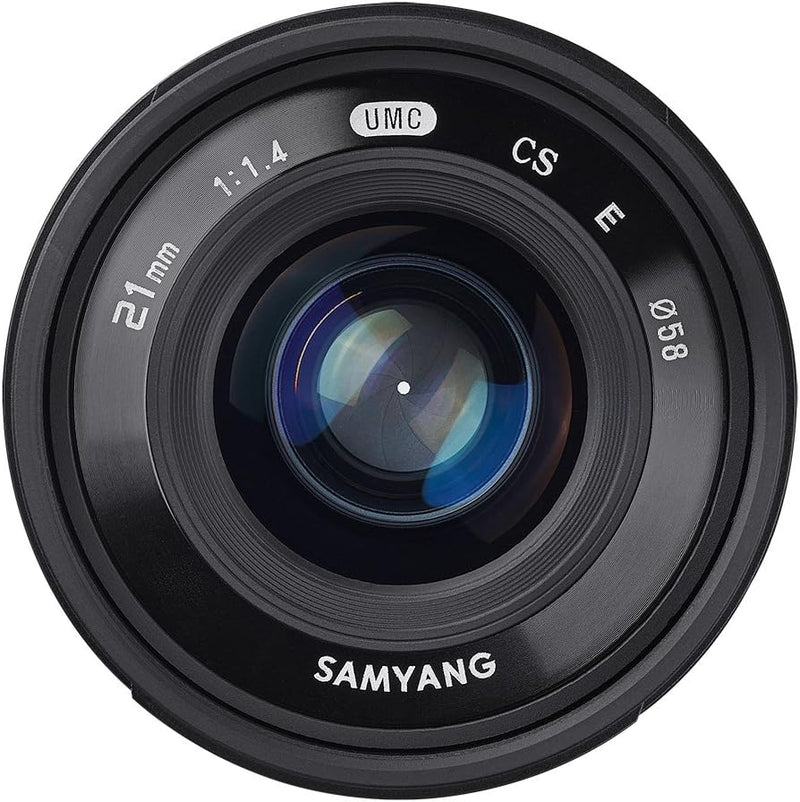 Samyang 21/1,4 Objektiv APS-C Sony E manueller Fokus Fotoobjektiv, Weitwinkelobjektiv schwarz, Sony